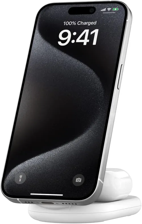 Belkin Magnetic 2-in-1 Stand Qi2 1.5m Vit