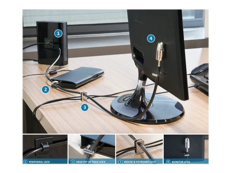 Kensington Desktop And Peripherals Standard Keyed Locking Kit 2.0