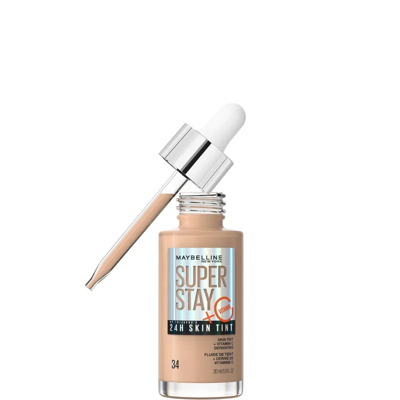 Maybelline Super Stay up to 24H Skin Tint Foundation + Vitamin C 30ml (Various Shades) – 34