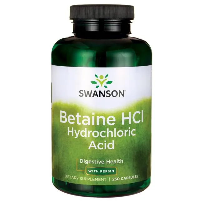 Swanson - Betaine HCl Saltsyra, 250 vegetabiliska kapslar