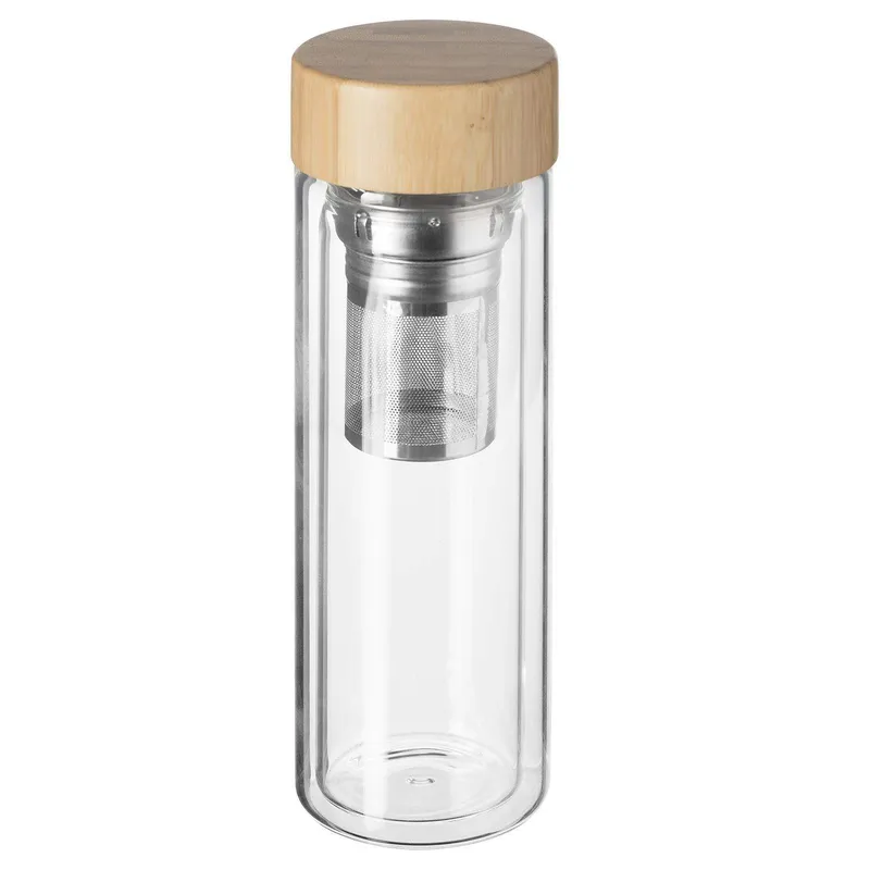 Dubbelväggad Tekanna i Glas och Bambu - 40 cl