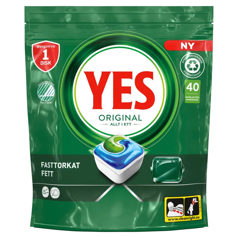 YES All in One Original Maskindisktabletter 40 st