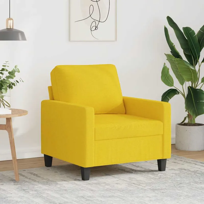 vidaXL Fåtölj ljusgul 60 cm tyg