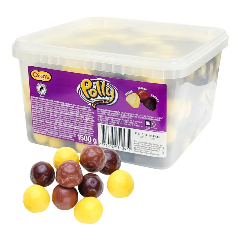 Cloetta Polly Banana Split Storpack - 1,5 kg