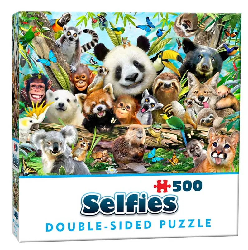Dubbelsidigt Pussel – Selfies: Djungel 500 Bitar