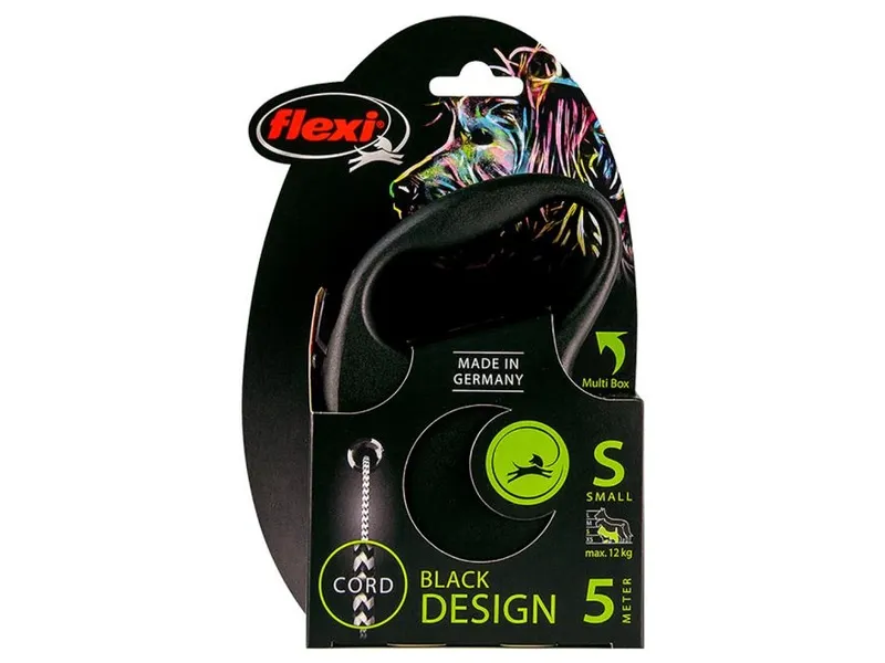 flexi Black Design S-sladd 5 m, 12 kg, svart