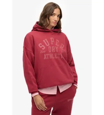 Superdry för kvinnor. W2012452A Athletic Relaxed sweatshirt vinröd (M), Casual, Bomull, Bordeaux