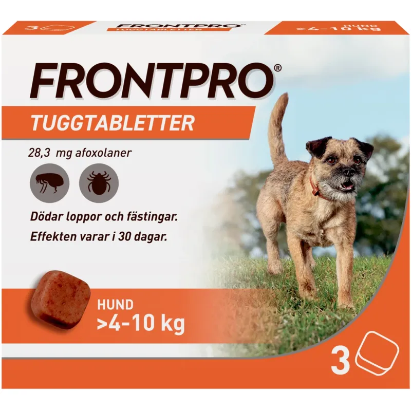 Fästingmedel Frontpro för hundar >4-10 kg tuggtablett 28 mg