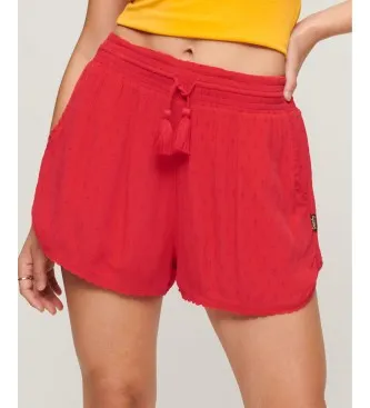 Superdry för kvinnor. W7110346A Vintage strandshorts röd (XS), Casual, Viskos