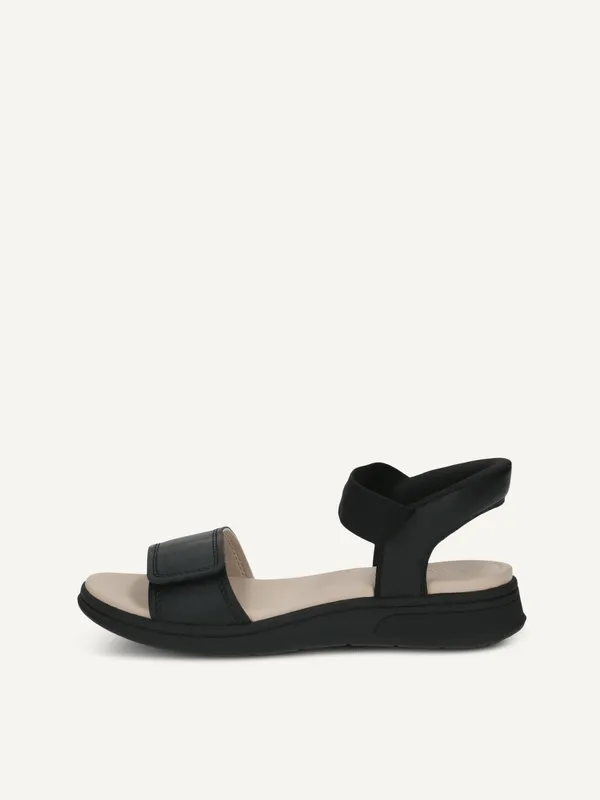 CAPRICE Sandal, black, made of Leather without heel, Size 41 (#1623)