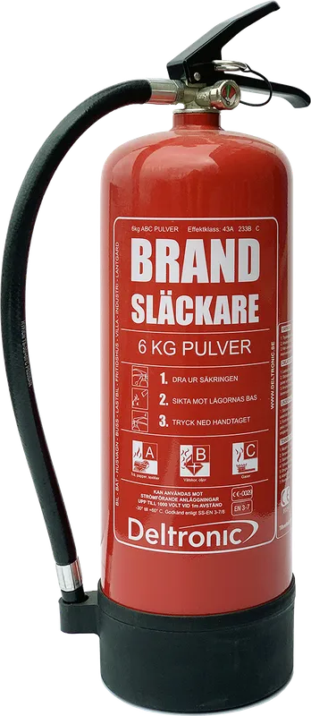 Deltronic Brandsläckare 6kg Röd pulver - 6kg Pulversläckare för Brandbekämpning