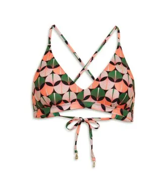 Superdry för kvinnor. W3010407A Triangelbikinitopp med flerfärgade korsade band (XS), Strandkläder, Återvunnen polyester, Hållbar