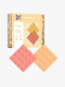Connetix Magnetiska plattor - 2-Delar - Lemon & Peach