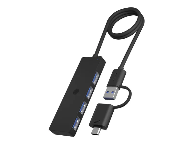 ICY BOX IB-HUB1424-C3 - hub - 4 ports USB Hub - USB 3.2 - 4 porte - Svart