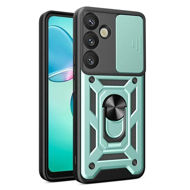 Amorus Mobilskal för Samsung Galaxy S26 Kickstand PC + TPU – Grön