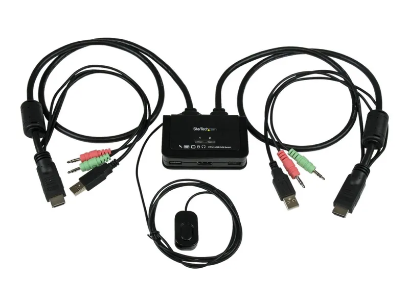 Startech 2 Port Usb Hdmi Cable Kvm Switch W/ Audio And Remote Switch