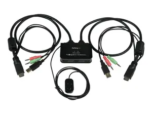 Startech 2 Port Usb Hdmi Cable Kvm Switch W/ Audio And Remote Switch