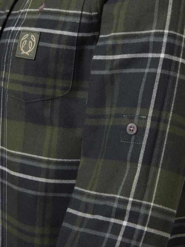 Chevalier Heron Flannel Shirt Women October Green Checked - 42