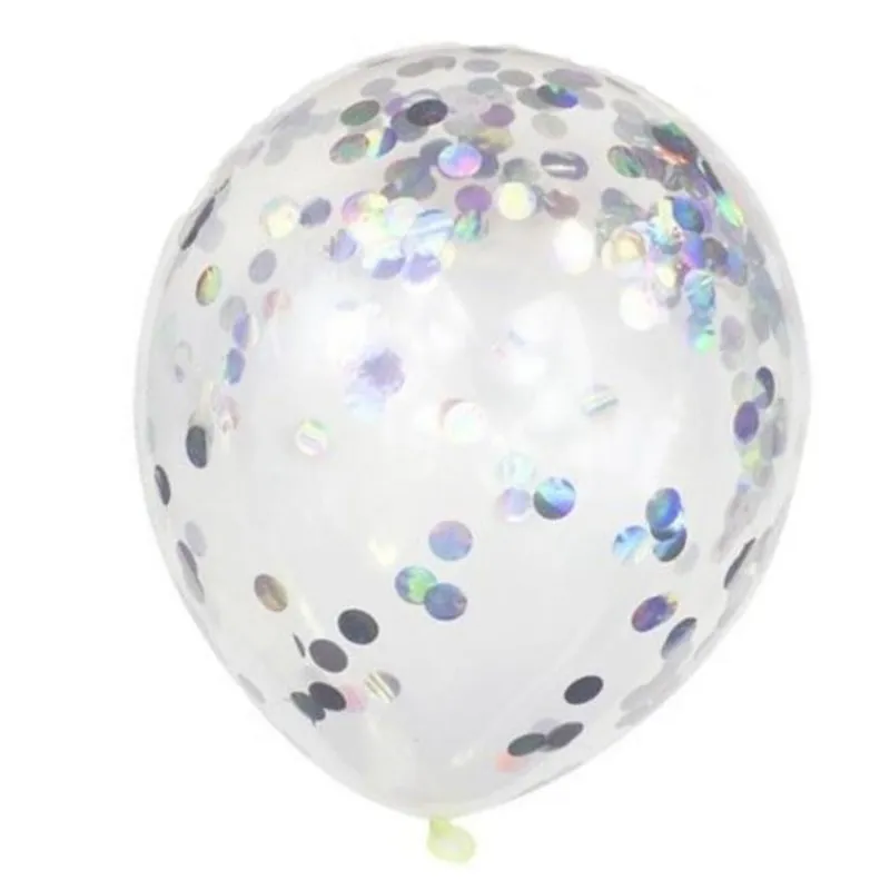 Konfettiballonger Transparenta Latex Biologiskt Nedbrytbara Regnbågsskimrande Festdekoration 30 cm 6-pack