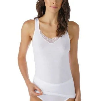 Mey 2000 Long Cami-Top Vit bomull 40 Dam