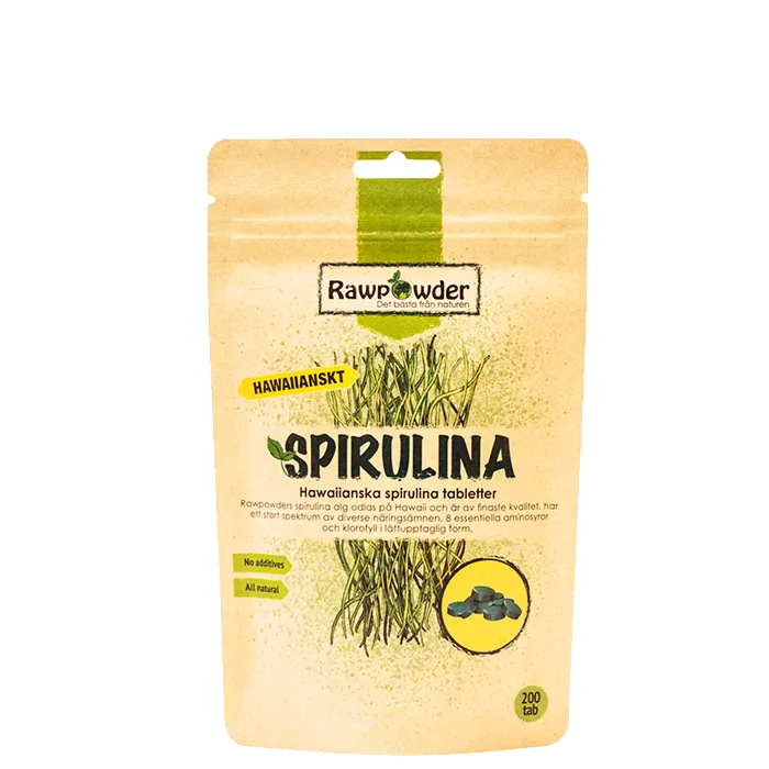 Rawpowder Spirulina Hawaii 200 tabletter
