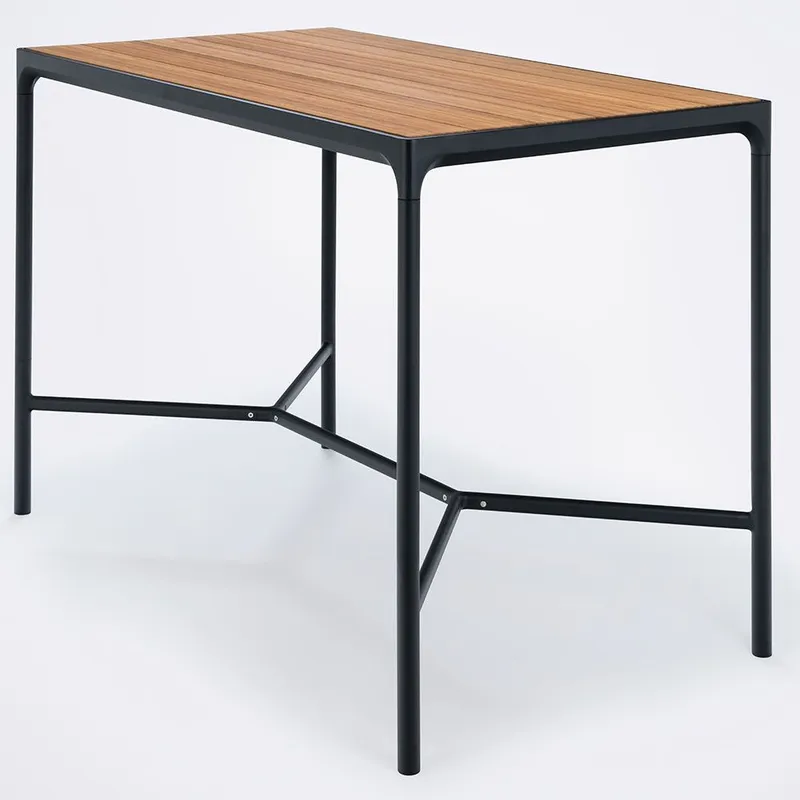 Houe, Four barbord 160×90 cm svart / bamboo aluminium