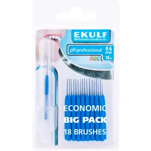 Ekulf Mellanrumsborste 0,6 mm Blå 18 st