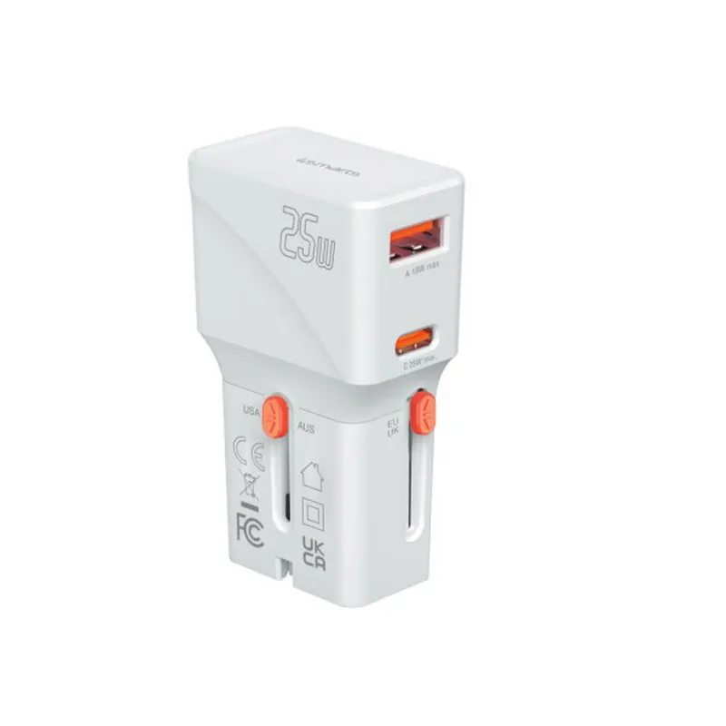 4smarts Reseladdare 25W 1x USB-C 1xUSB-A Nomad Pocket – Vit