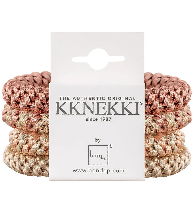 Kknekki Hårsnoddar - 4-pack - Rosa/Beige