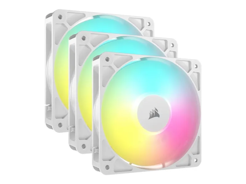 Corsair RS120 ARGB 3-pack – Chassi fläkt – 120mm – Vit med RGB LED – 36 dBA