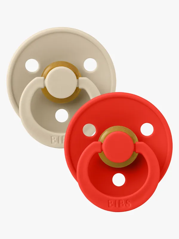 BIBS Colour Napp 2-Pack Latex Stl 1 Anatomisk, Vanilla/Candy Apple