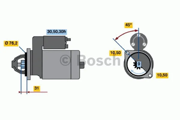 Startmotor BOSCH 0 986 015 050
