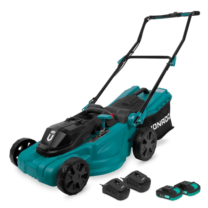 Batteridriven gräsklippare 40V - 38 cm | Inkl. 2x 2.0Ah batterier och laddare