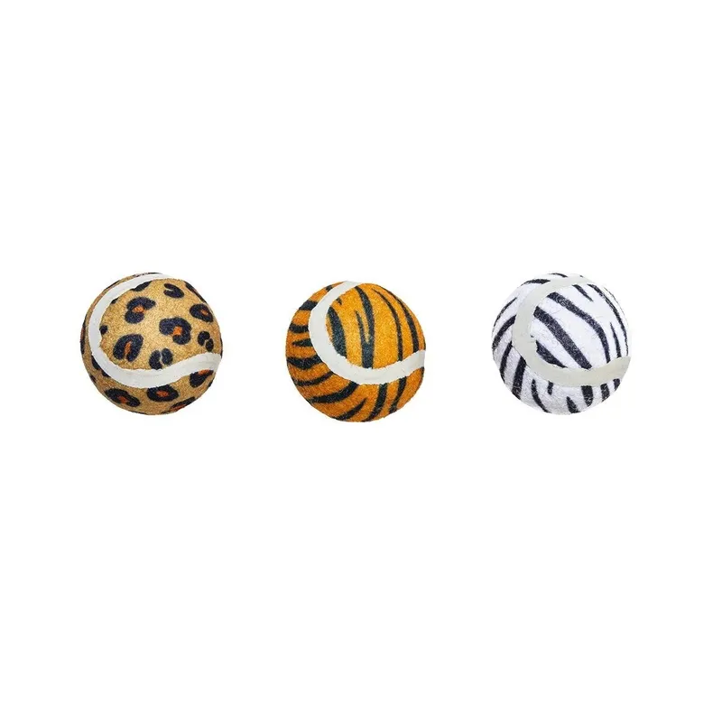 Beeztees Jungle Cat Tennisbollar Djurmönster 3-pack