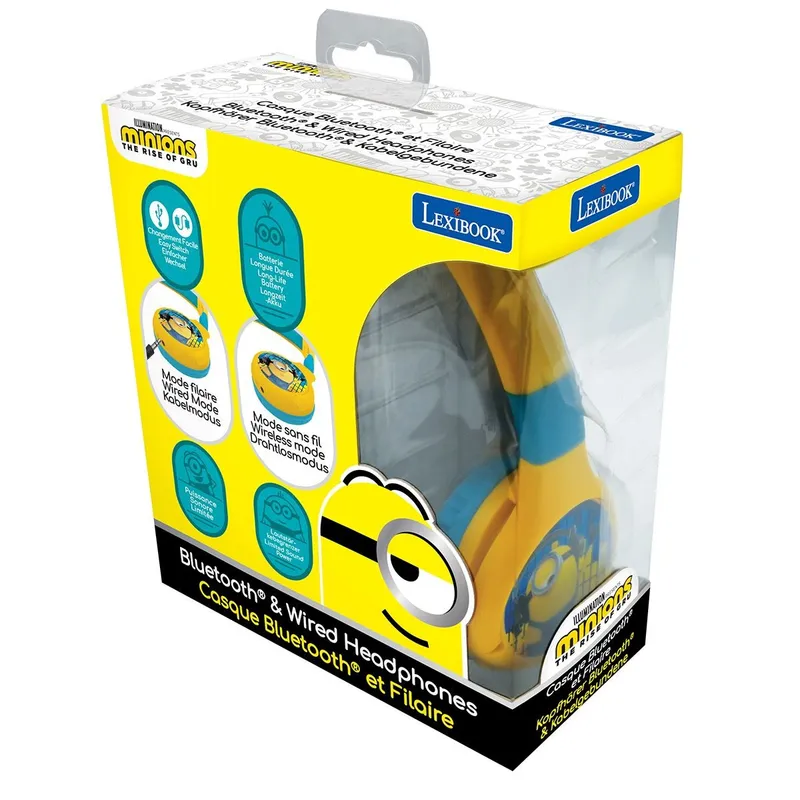 Minions Hörlurar Bluetooth® och sladd - - Leksaksaffären