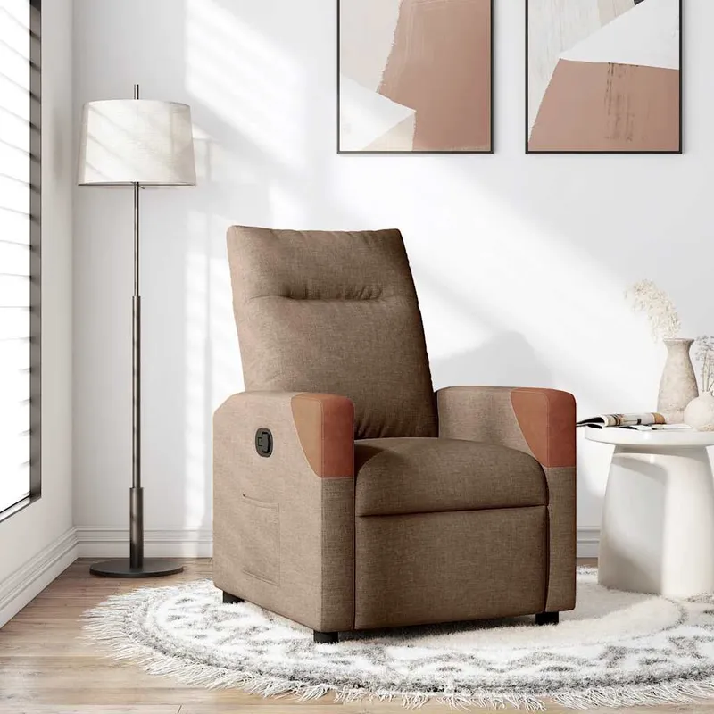 vidaXL Reclinerfåtölj brun tyg (#7565)