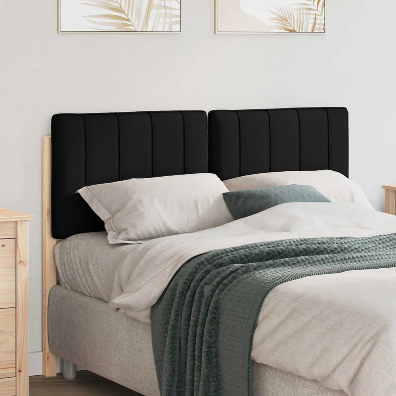 vidaXL Klädd sänggavel Brun och svart 120 cm Massiv furu (#3177)
