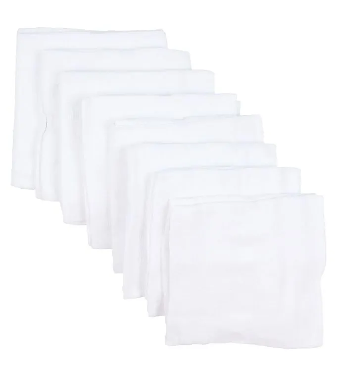 Pippi Muslinfilt - 8-pack - 70×70 cm - Brilliant White
