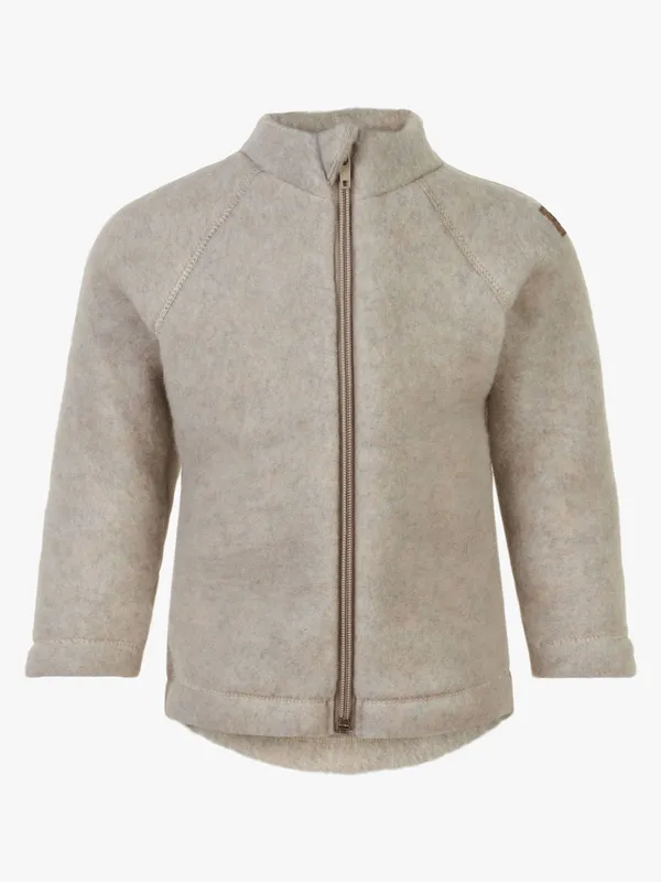 Mikk-Line Ullfleecejacka Baby, Melange Offwhite, 104
