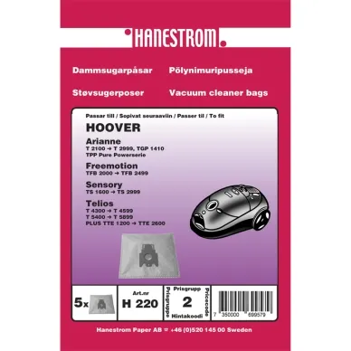 Dammsugarpåsar, syntetfiber, 1x5st.
