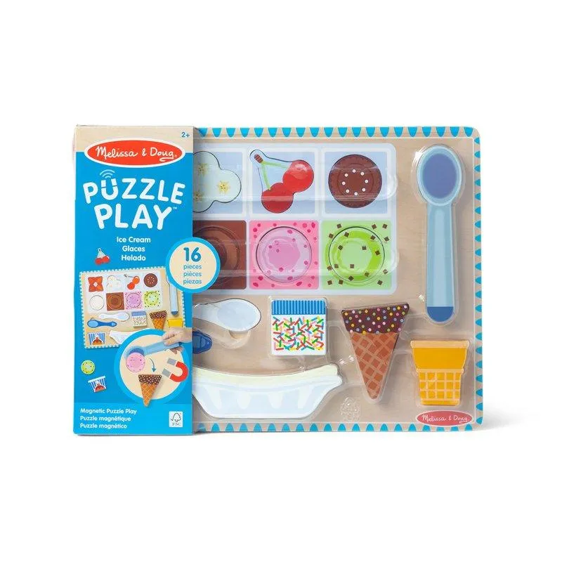 Melissa & Doug Wooden Magnetic Puzzle Playset Ice Cream Trä