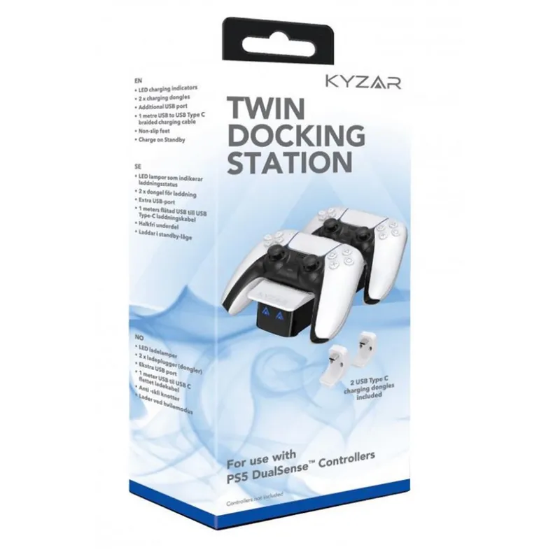 Kyzar Twin Docking Station for PS5 – Miscellaneous Tillbehör till spelkonsol – Sony PlayStation 5