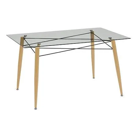 Matbord i glas, 140×80 cm - justerbart, lättskött