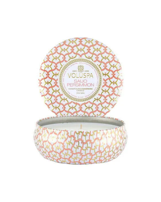 Voluspa 3-Wick Tin Candle Saijo Persimmon - 340 g