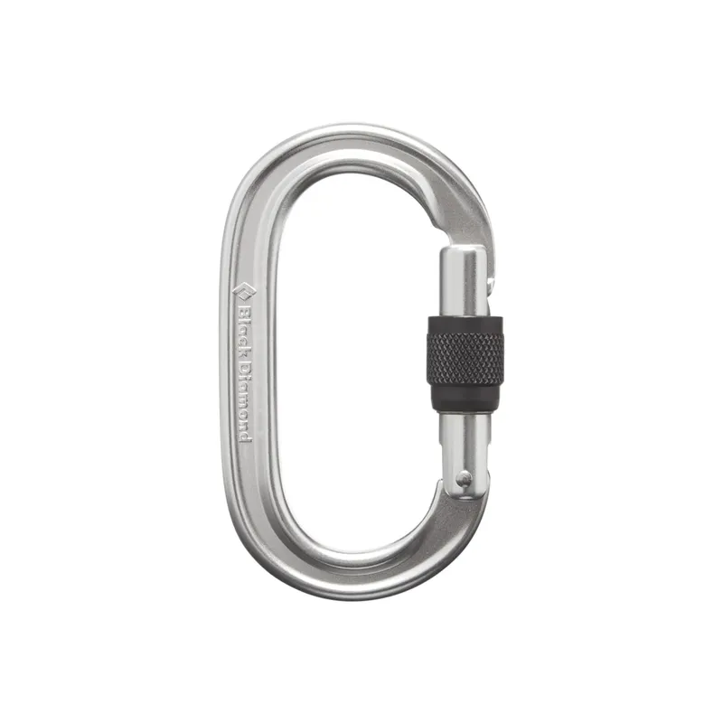 Black Diamond Oval Keylock Screwgate Carabiner Polished