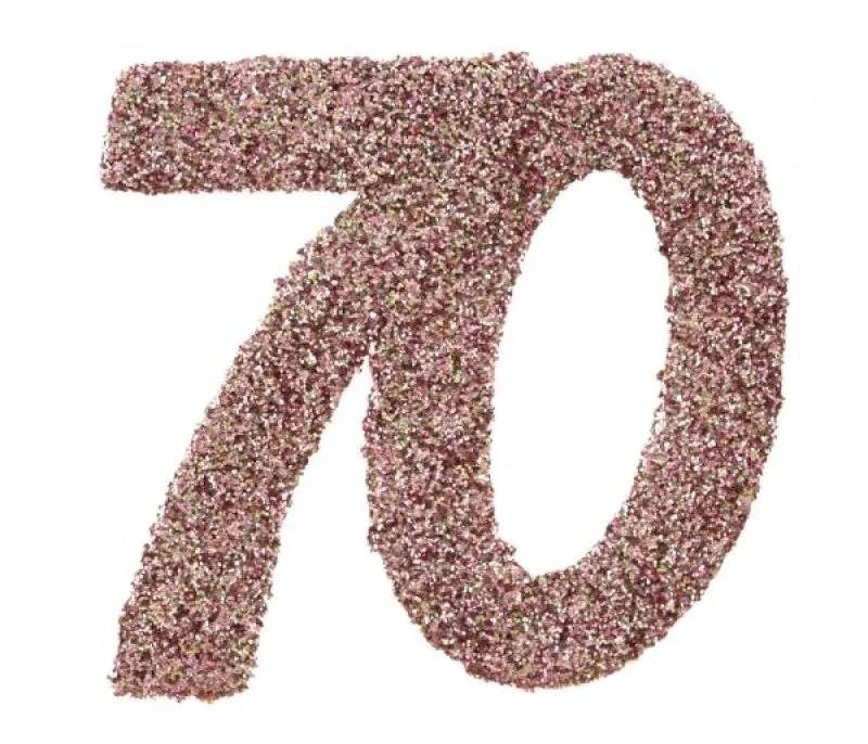 Konfetti Roséguld 70-år, 6-pack