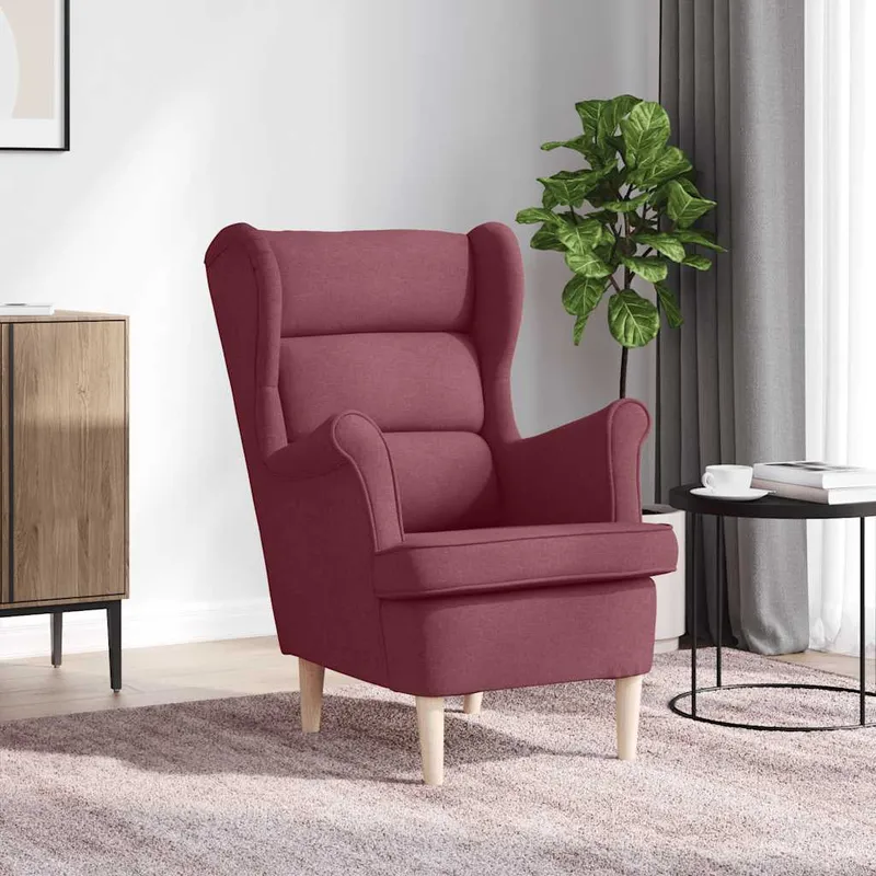 vidaXL Fåtölj vinröd 74x84x100 cm tyg