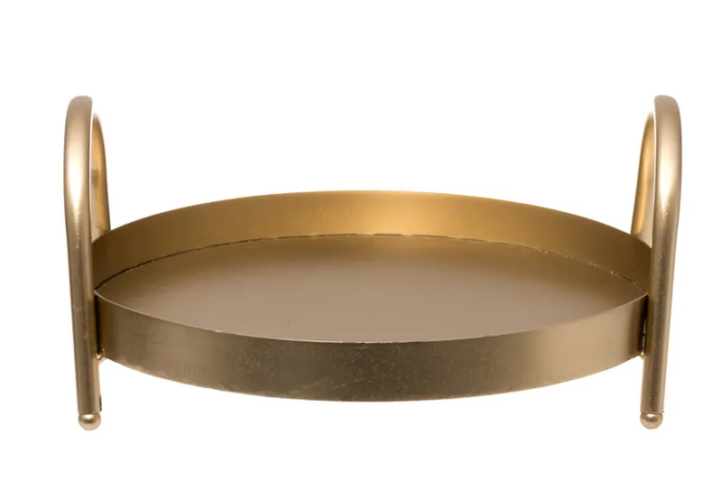 Bricka i metall Ø 25 cm – Guld