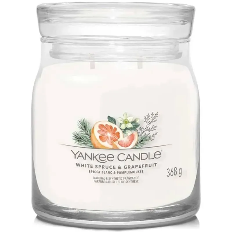 Yankee Candle Signature Medium Jar White Spruce & Grapefruit 368g