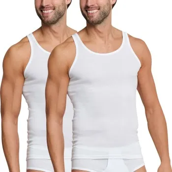 Schiesser 2P Original Classics Fine Rib Undershirts Vit bomull X-Large Herr